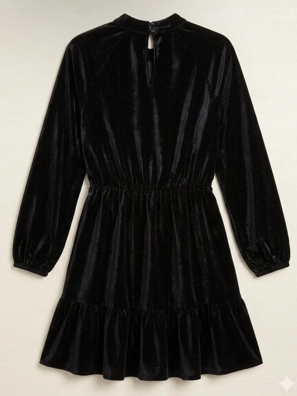Cloth & Stone Silk Blend Ribbed Velvet Mini Dress Black XS NWOT - Picture 2 of 10